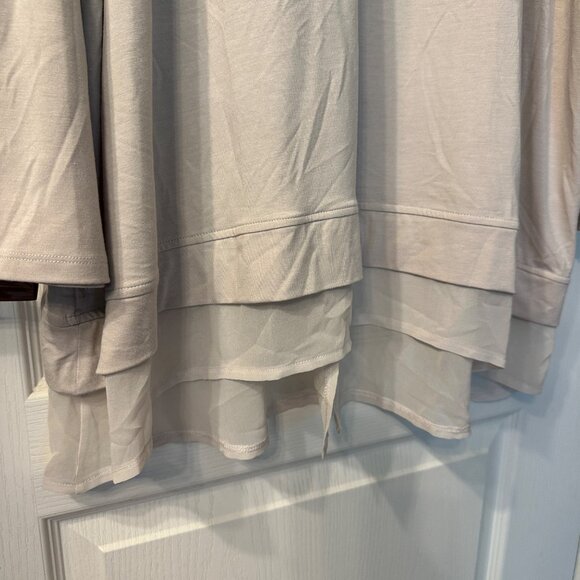 Soft Surroundings | 3X Long Sleeve Tunic Top SCM20 Stretch Sheer Trim Minimalist - Picture 4 of 9